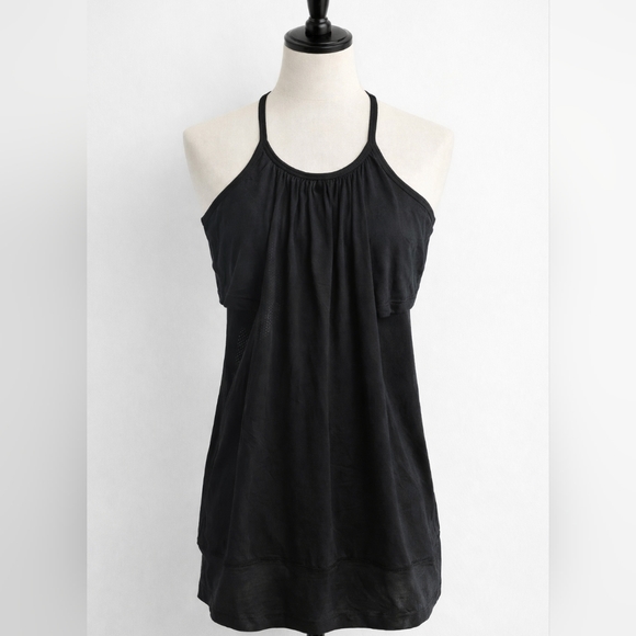 lululemon athletica Tops - LULULEMON No Limits Tank Top Black Loose Fit W Build In Bra Size 8